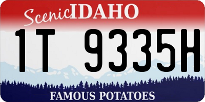 ID license plate 1T9335H