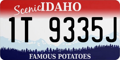 ID license plate 1T9335J