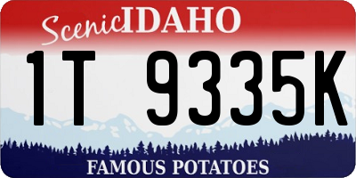 ID license plate 1T9335K