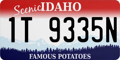 ID license plate 1T9335N