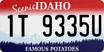 ID license plate 1T9335U