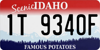 ID license plate 1T9340F