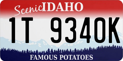 ID license plate 1T9340K
