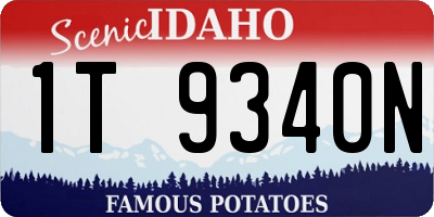 ID license plate 1T9340N