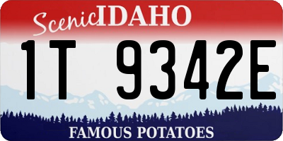 ID license plate 1T9342E