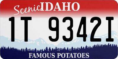 ID license plate 1T9342I