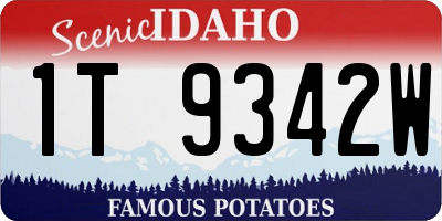 ID license plate 1T9342W