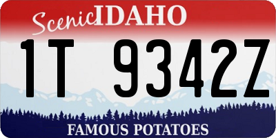 ID license plate 1T9342Z