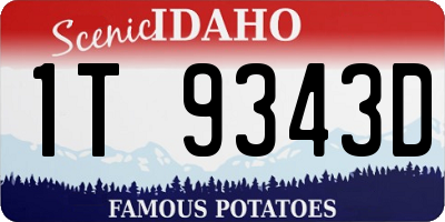 ID license plate 1T9343D