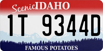 ID license plate 1T9344D