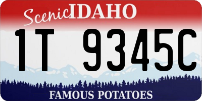 ID license plate 1T9345C