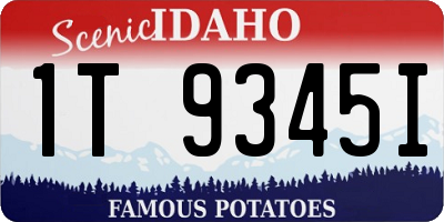 ID license plate 1T9345I