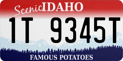 ID license plate 1T9345T