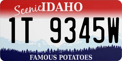 ID license plate 1T9345W
