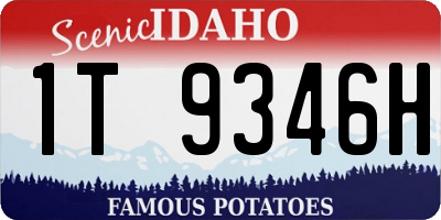 ID license plate 1T9346H