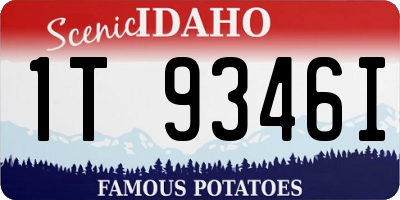 ID license plate 1T9346I