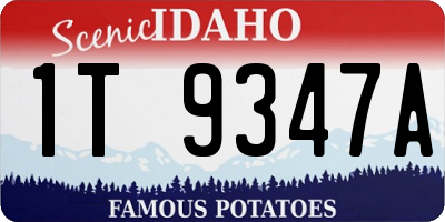 ID license plate 1T9347A