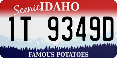 ID license plate 1T9349D