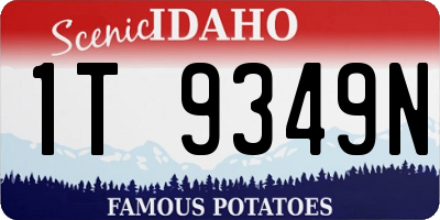 ID license plate 1T9349N