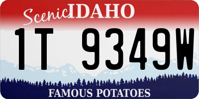 ID license plate 1T9349W