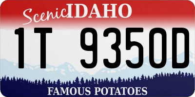 ID license plate 1T9350D