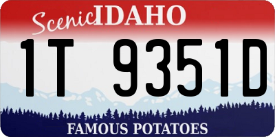 ID license plate 1T9351D