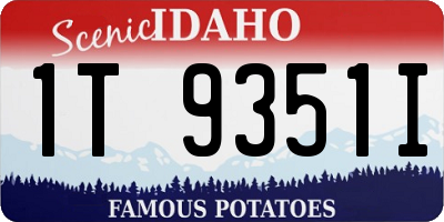 ID license plate 1T9351I