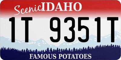 ID license plate 1T9351T