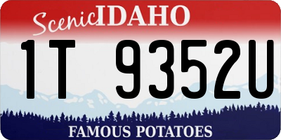 ID license plate 1T9352U