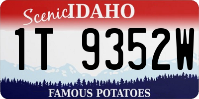 ID license plate 1T9352W