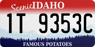 ID license plate 1T9353C