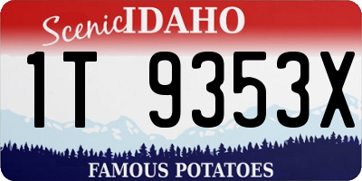 ID license plate 1T9353X