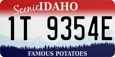 ID license plate 1T9354E