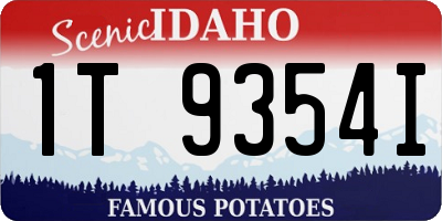 ID license plate 1T9354I
