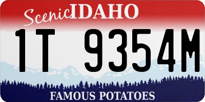 ID license plate 1T9354M