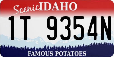 ID license plate 1T9354N