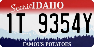 ID license plate 1T9354Y