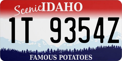 ID license plate 1T9354Z