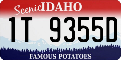 ID license plate 1T9355D