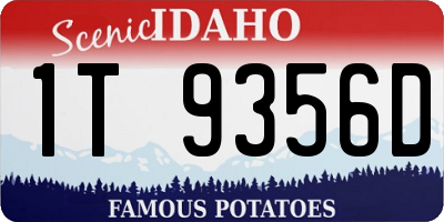 ID license plate 1T9356D