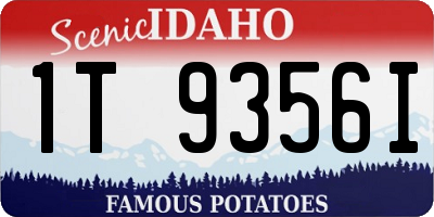 ID license plate 1T9356I