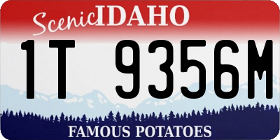 ID license plate 1T9356M