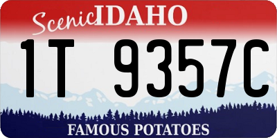 ID license plate 1T9357C