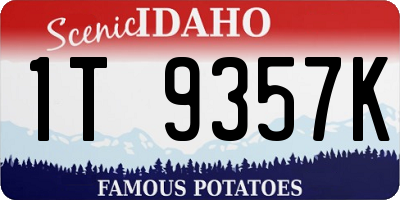 ID license plate 1T9357K