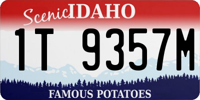 ID license plate 1T9357M