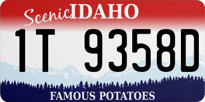 ID license plate 1T9358D