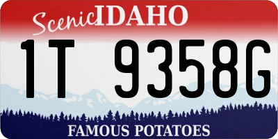 ID license plate 1T9358G