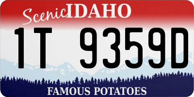 ID license plate 1T9359D