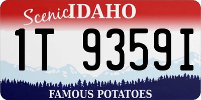 ID license plate 1T9359I