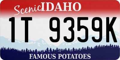 ID license plate 1T9359K